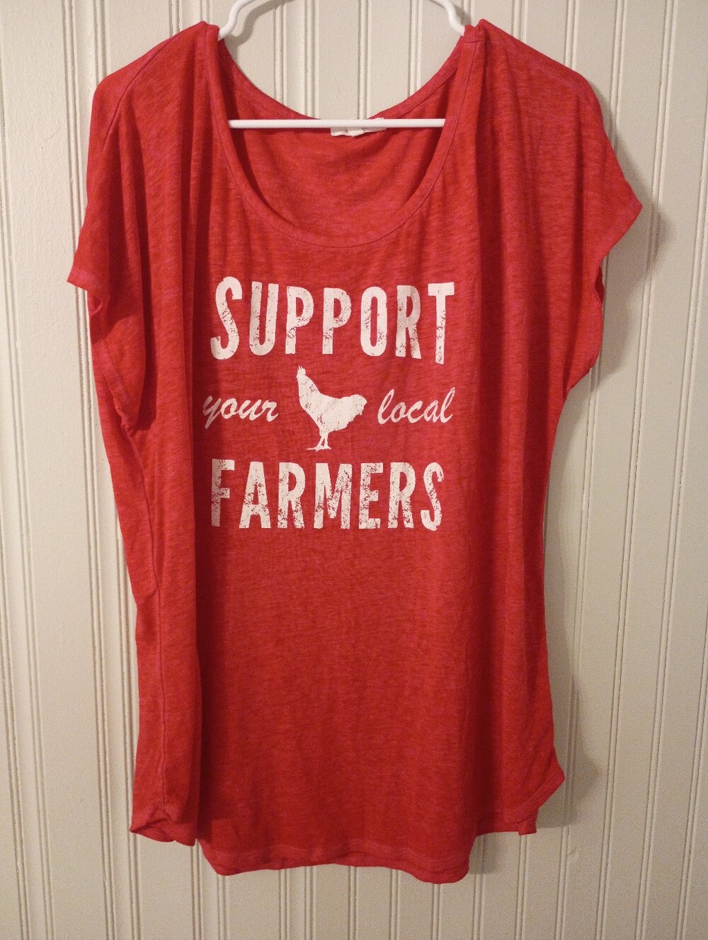 Maurices Support Your Local Farmer Red Size 2